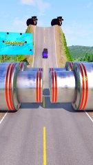 Cars & Log Truck vs Big Crushers - BeamNG.Drive