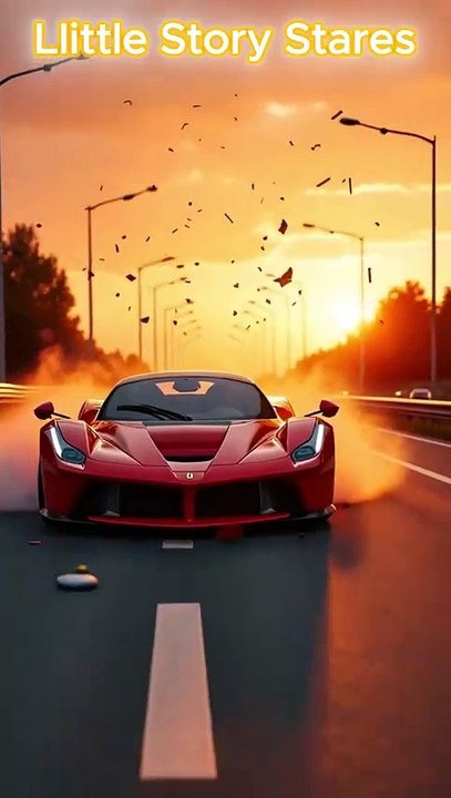 Red Ferrari Crashing