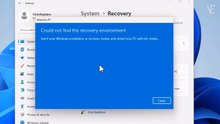 How do i fix Could not find the recovery environment on Windows 11 / 10