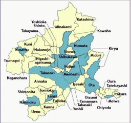 Map of Gunma Prefecture. Peta Prefektur Gunma. Gunma Prefecture Map. Map of Prefecture of Gunma. Prefecture of Gunma Map. Map of Gunma. Peta Gunma. Gunma Map. 群馬県の地図。群馬の地図. Carte de la préfecture de Gunma. Carte de Gunma