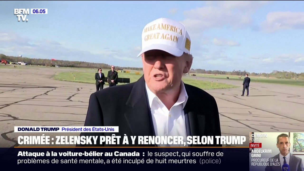 Guerre en Ukraine: pour Donald Trump, Volodymyr Zelensky est "prêt" à renoncer à la Crimée