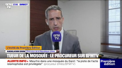 Meurtre dans une mosquée du Gard: "La piste de l'acte à connotation islamophobe est privilégiée (...) mais il y avait certainement d'autres motivations", explique le procureur d'Alès