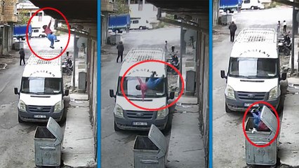 2 yaşındaki Muhammed, 2'nci kattan çöp konteynerine düştü; o anlar kamerada
