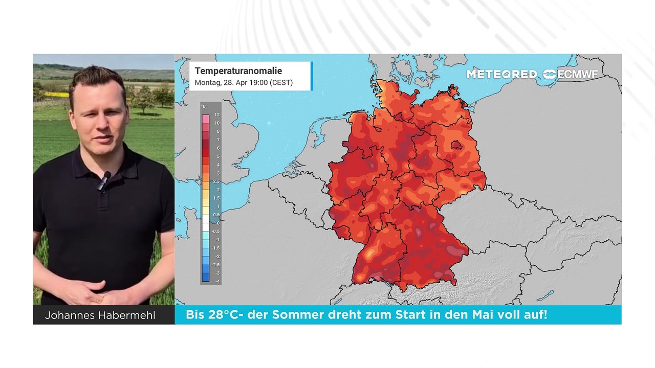 Bis 28°c- der sommer dreht zum start in den mai voll auf! täglich bis 14 sonnenstunden!