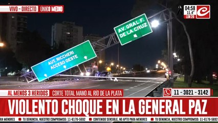 Violento choque sobre General Paz: corte total hacia el Río de La Plata