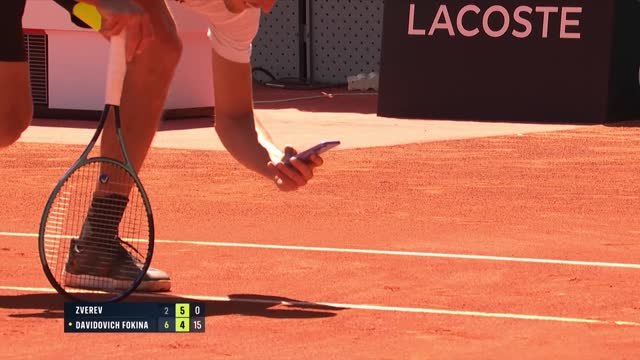 Zverev given code violation after taking a picture to dispute ball mark