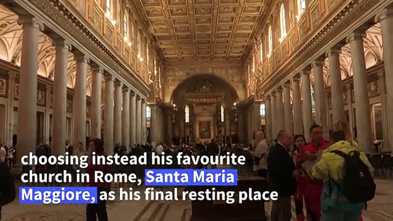 Members of the public queue to visit Pope Francis's tomb at the Roman basilica of Santa Maria Maggiore