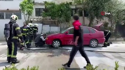 Sanayiden yeni çıkan araç yolda alev aldı