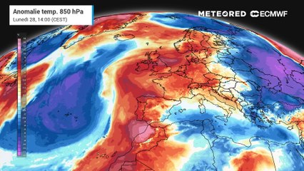 Lunedì 28 aprile: anomalie temperature