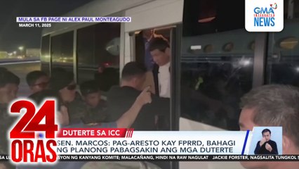 Sen. Marcos - Pag-aresto kay FPRRD, bahagi ng planong pabagsakin ang mga Duterte | 24 Oras