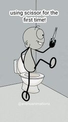 using scissor for the first time! 🤣 (best animation memes) #shorts