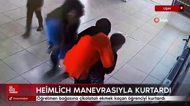 Uşak'ta öğretmen boğazına ekmek kaçan öğrenciyi Heimlich manevrasıyla kurtardı