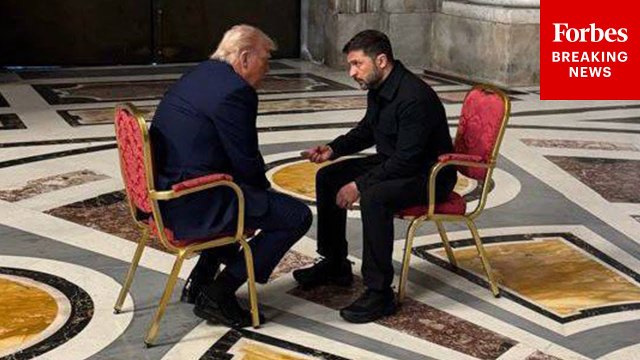 President Trump And Ukrainian President Volodymyr Zelensky Meet At Pope Francis Funeral