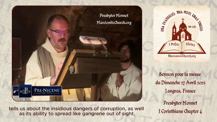 Marcionite Church Sunday Sermon on I Corinthians Chapter 4