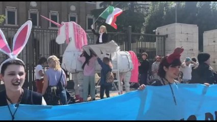 La protesta di Extinction Rebellion a Roma: "Governo delle favole"