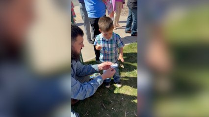 Little boy releases butterfly only for it to get squashed seconds later