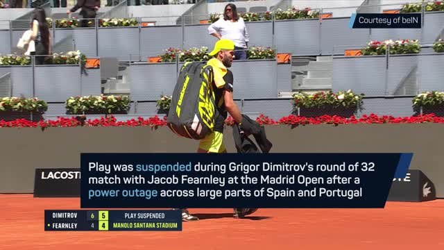 Dimitrov and Fearnley tie suspended mid-match due to power cut