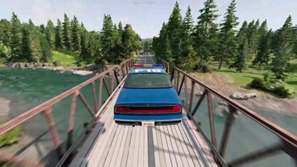 Cop Cars vs Large Spinners (BeamNG Drive)