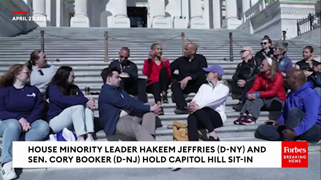 Hakeem Jeffries And Cory Booker Hold Sit-In On Capitol Hill Steps | Part 1