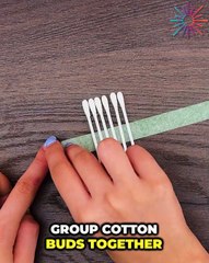 Colorful cotton buds rainbow art project! 🌈🖌️