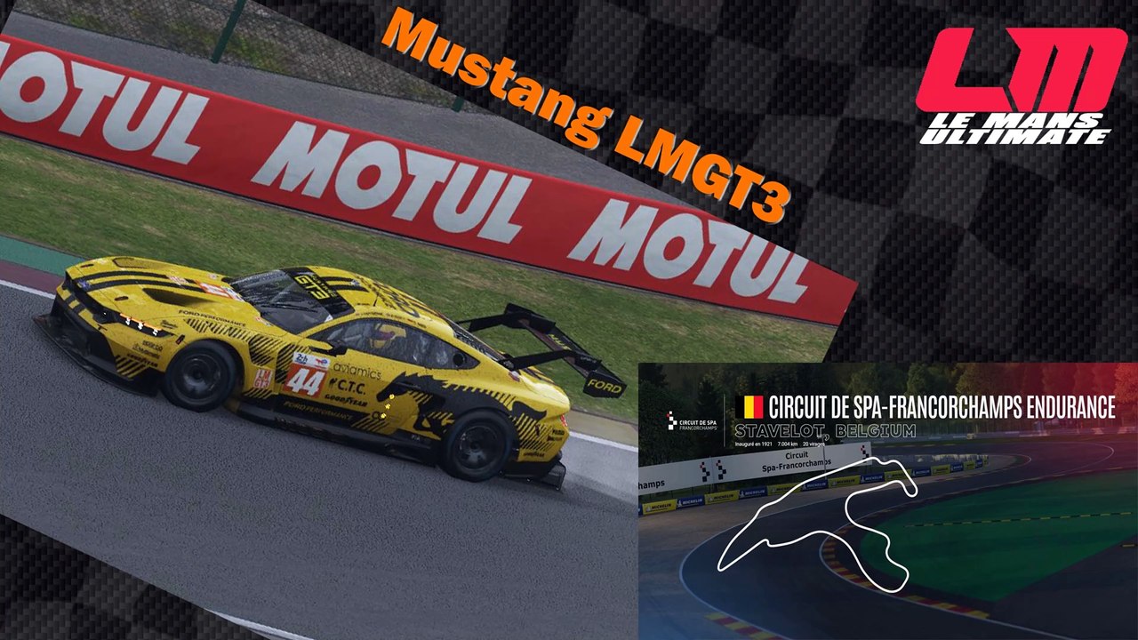 Tour de piste à spa Francorchamps en Mustang LMGT3 sur Le Mans Ultimate