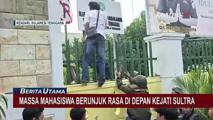 Aksi Massa Pertanyakan Kasus Korupsi Perusahaan Tambang di Depan Kejati Sultra