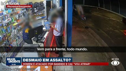 Cliente finge desmaio após bandido pedir senha do celular durante assalto em SP