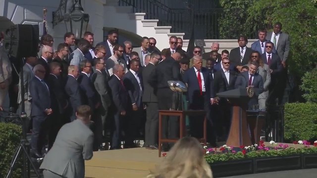 Philadelphia Eagles hand Trump ‘47’ jersey and helmet in jaw-dropping White House moment