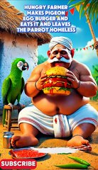 Hungry Farmer Makes Pigeon Egg Burger And Eats It And Leaves The Parrot Homeless😭#shortsfeed #funny