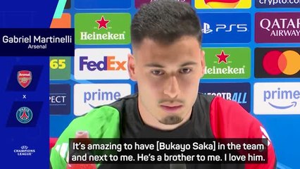 Saka 'one of the best players in the world' - Martinelli