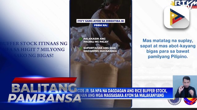 PBBM, ipinag-utos sa NFA na dagdagan ang rice buffer stock na layong suportahan ang mga magsasaka