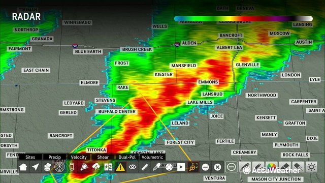 Severe storms mainly produce wind in the Midwest