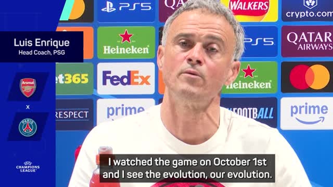 Enrique believes PSG are 'better' since UCL loss at Arsenal last year