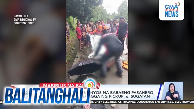 Tricycle driver at 6-anyos na babaeng pasahero, patay matapos mabangga ng pickup; 6, sugatan | Balitanghali