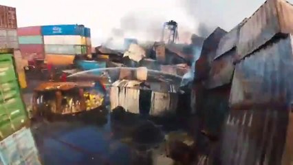 Drone footage shows aftermath of explosion in Iranian port