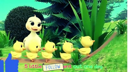 5 Little Ducks | Nursery Rhymes & Songs for Babies | Learn Counting & Colors
