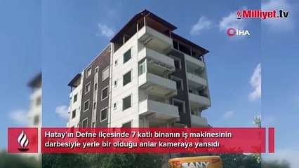 Yerle bir olması saniyeler sürdü! 7 katlı bina...