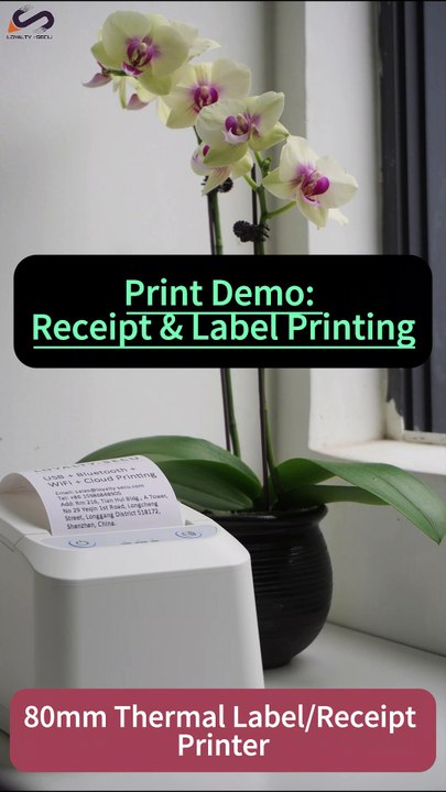 3-Inch 80mm Thermal Label & Receipt Cloud Printer with Wi-Fi, Bluetooth, API Support, Compatible with Third-Party MQTT Servers