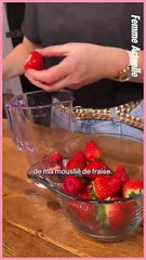 Mousse aux fraises en coque de chocolat blanc