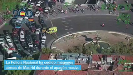 Las imágenes aéreas de las incidencias provocadas por el apagón en Madrid