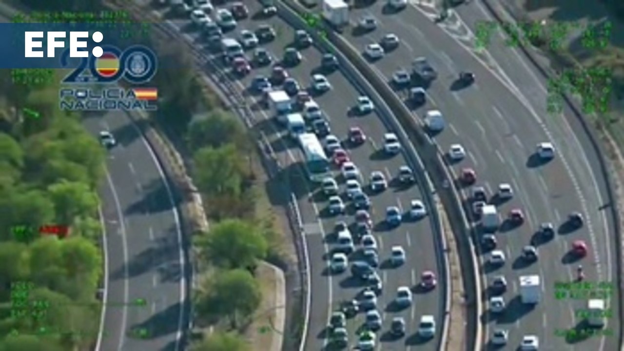 Imágenes aéreas de Madrid durante el apagón