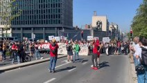 Grève du 29 avril : le cortège s'élance à Bruxelles
