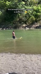 bro brought his pet snake in a duffle bag