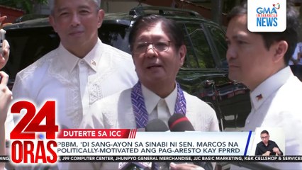 PBBM, ‘di sang-ayon sa sinabi ni Sen. Imee Marcos na politically-motivated ang pag-aresto kay FPRRD | 24 Oras