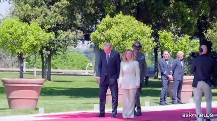 Erdogan a Roma, a Villa Pamphilj vertice con Meloni