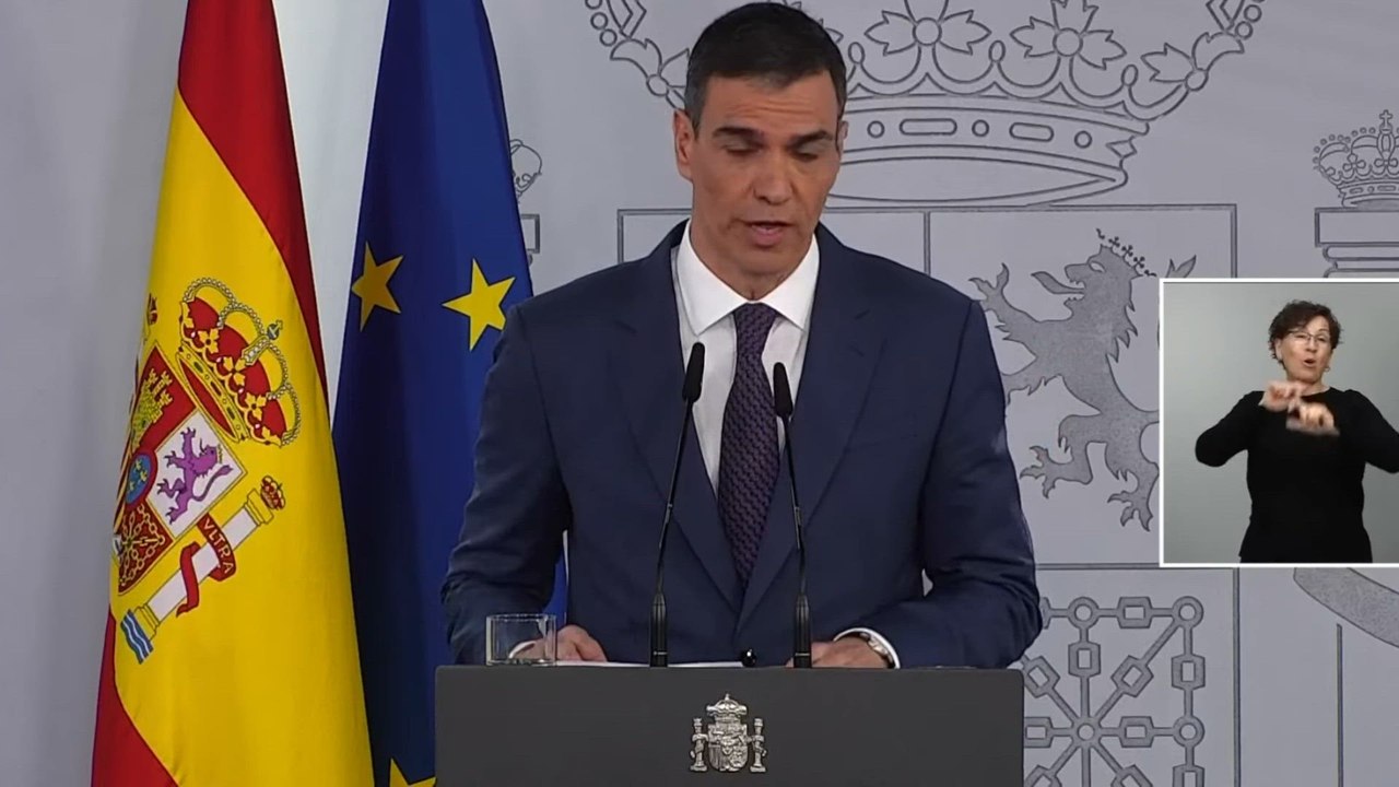 RUEDA de PRENSA COMPLETA de PEDRO SÁNCHEZ hoy TRAS el APAGÓN - Vídeo ...
