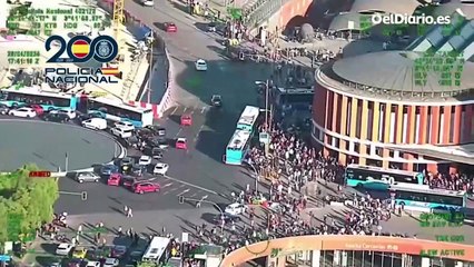 Imágenes aéreas de Madrid de la Policía Nacional durante el apagón