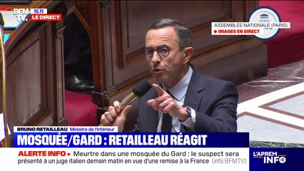 À l'Assemblée nationale, Bruno Retailleau réagit au meurtre d'Aboubakar Cissé dans une mosquée du Gard