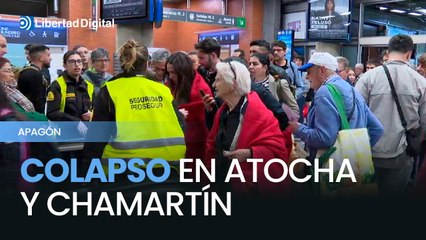 Colapso en Atocha y Chamartín: pasajeros pasan la noche en las estaciones por el apagón
