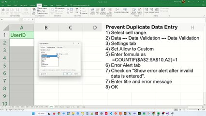 Prevent Duplicates in Excel - Excel Tips and Tricks